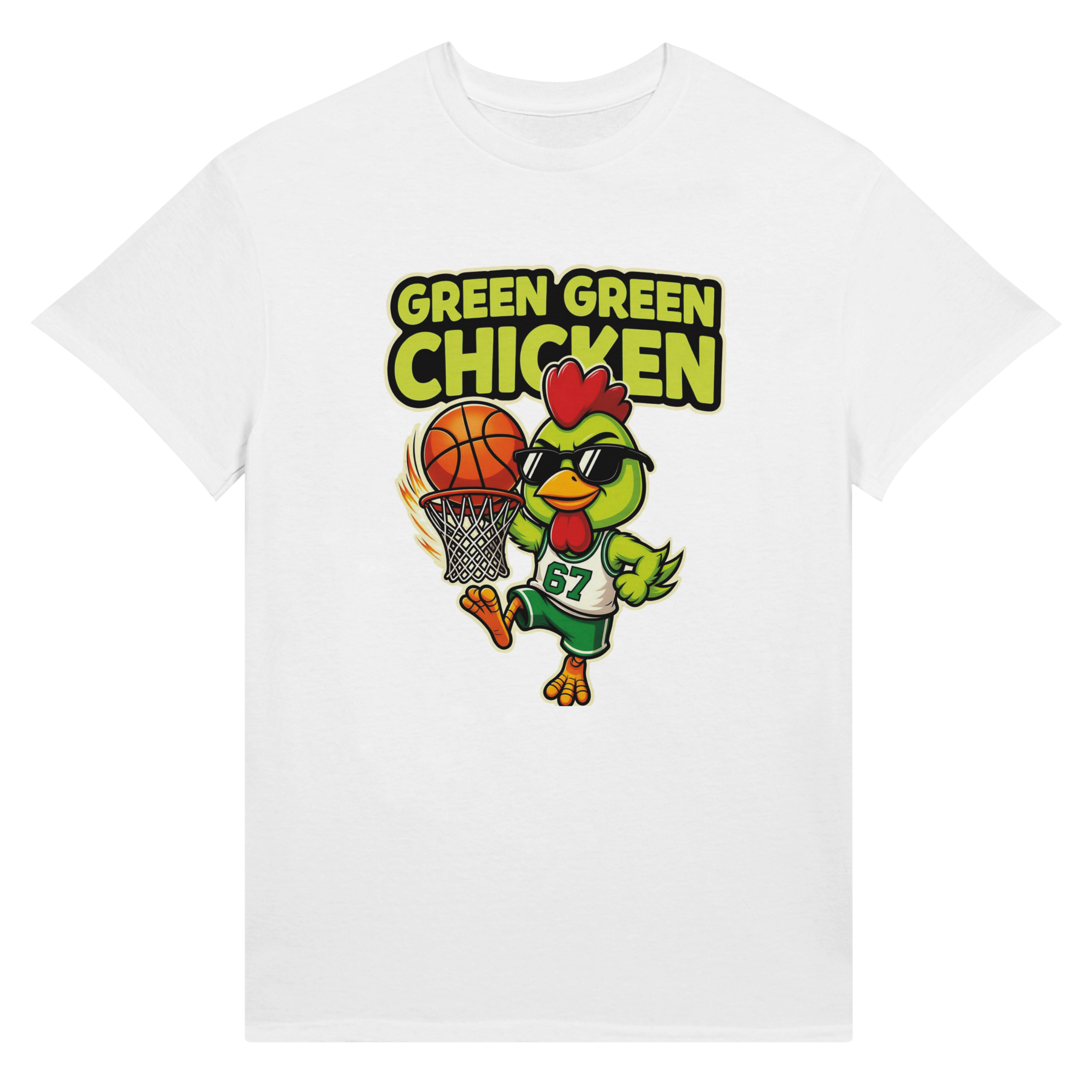 Green Green Chicken White T-Shirt
